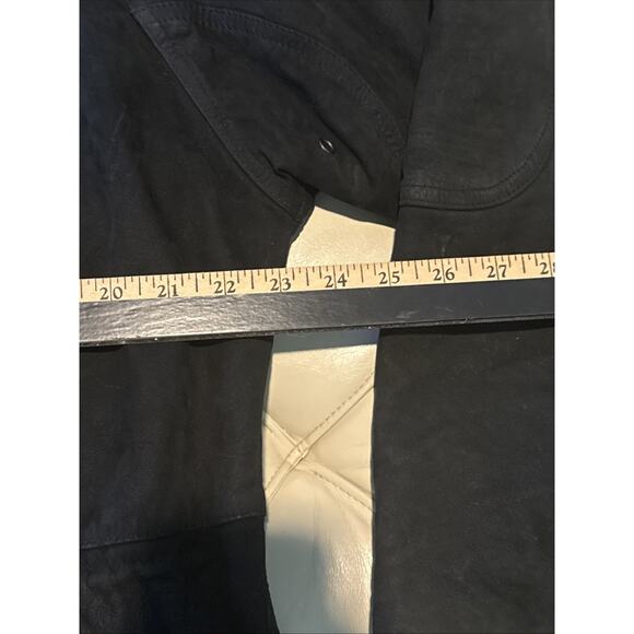 Villa Classico Vintage Heavy Black Suede Coat W/hood. Men’s. L - Picture 10 of 11